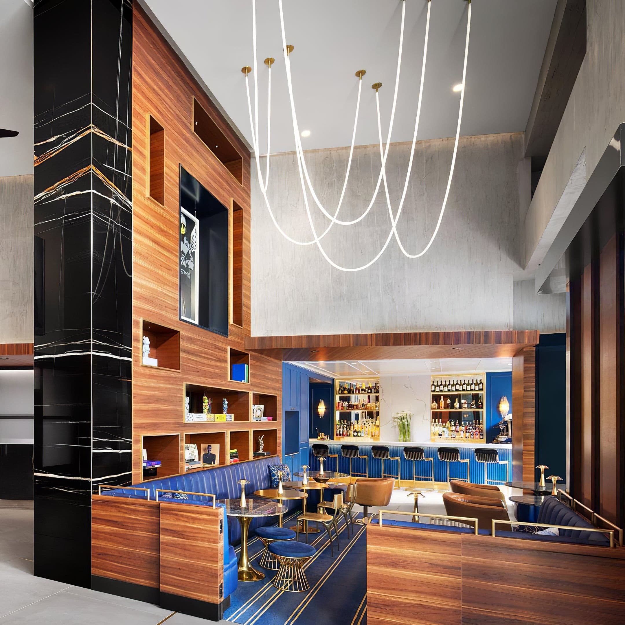 Contemporary LED Suspension Light Custom Length Hanging Pendant