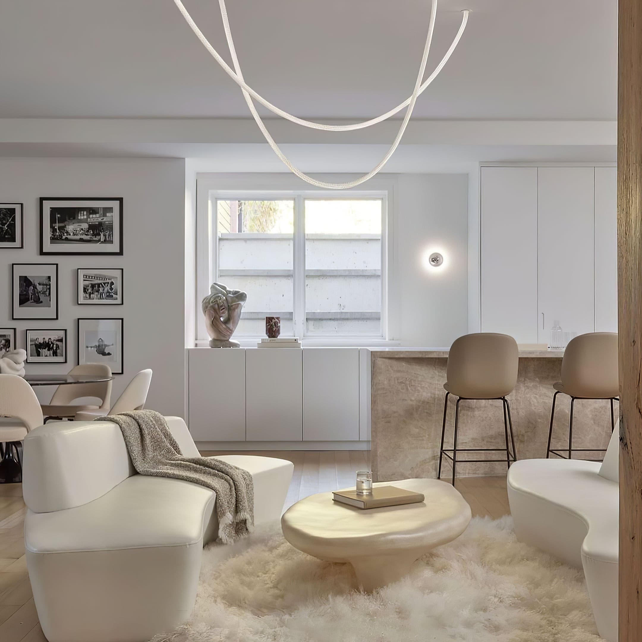 Contemporary LED Suspension Light Custom Length Hanging Pendant