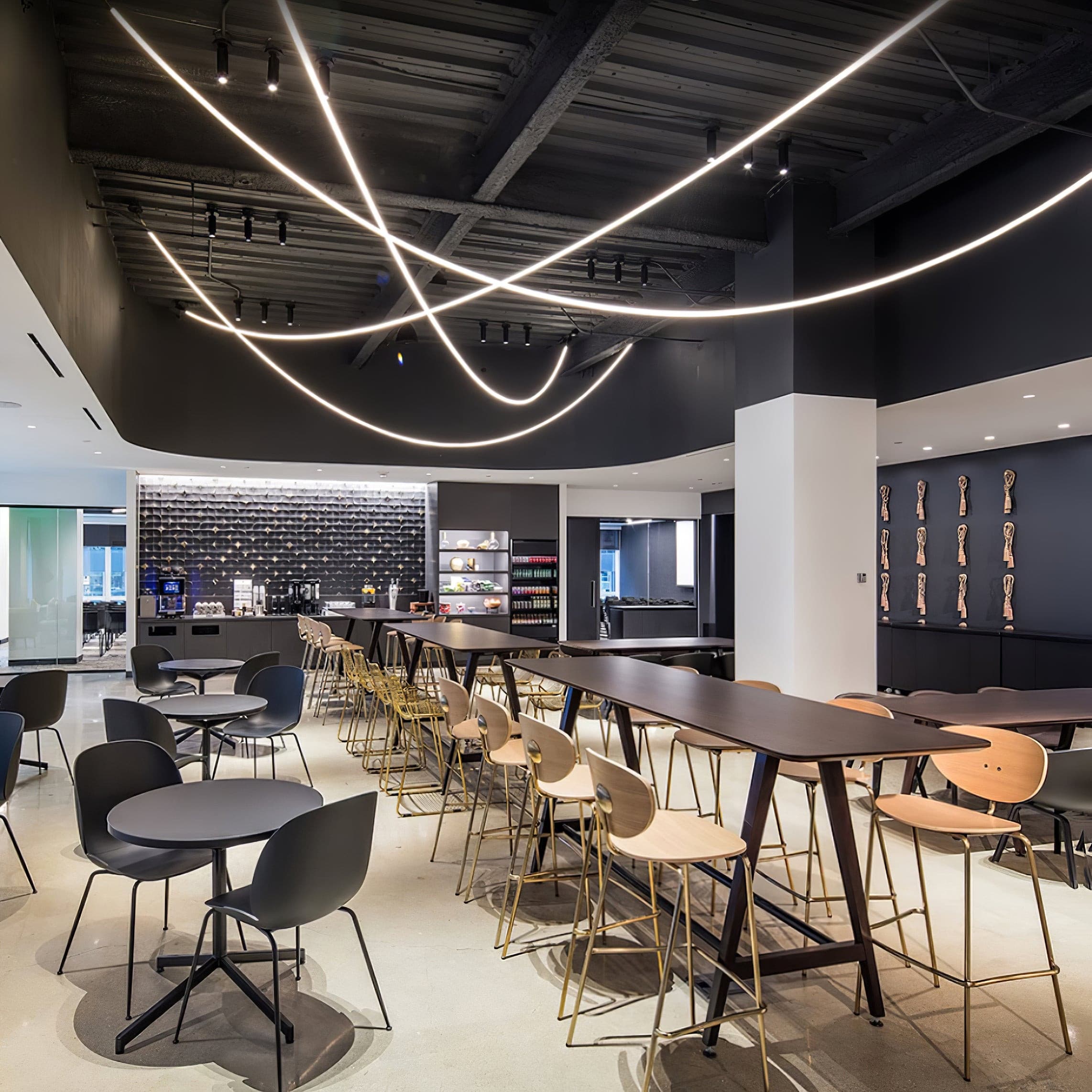 Contemporary LED Suspension Light Custom Length Hanging Pendant