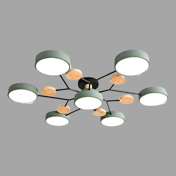 Modern LED Ceiling Light with Branched Design and Round Light Discs