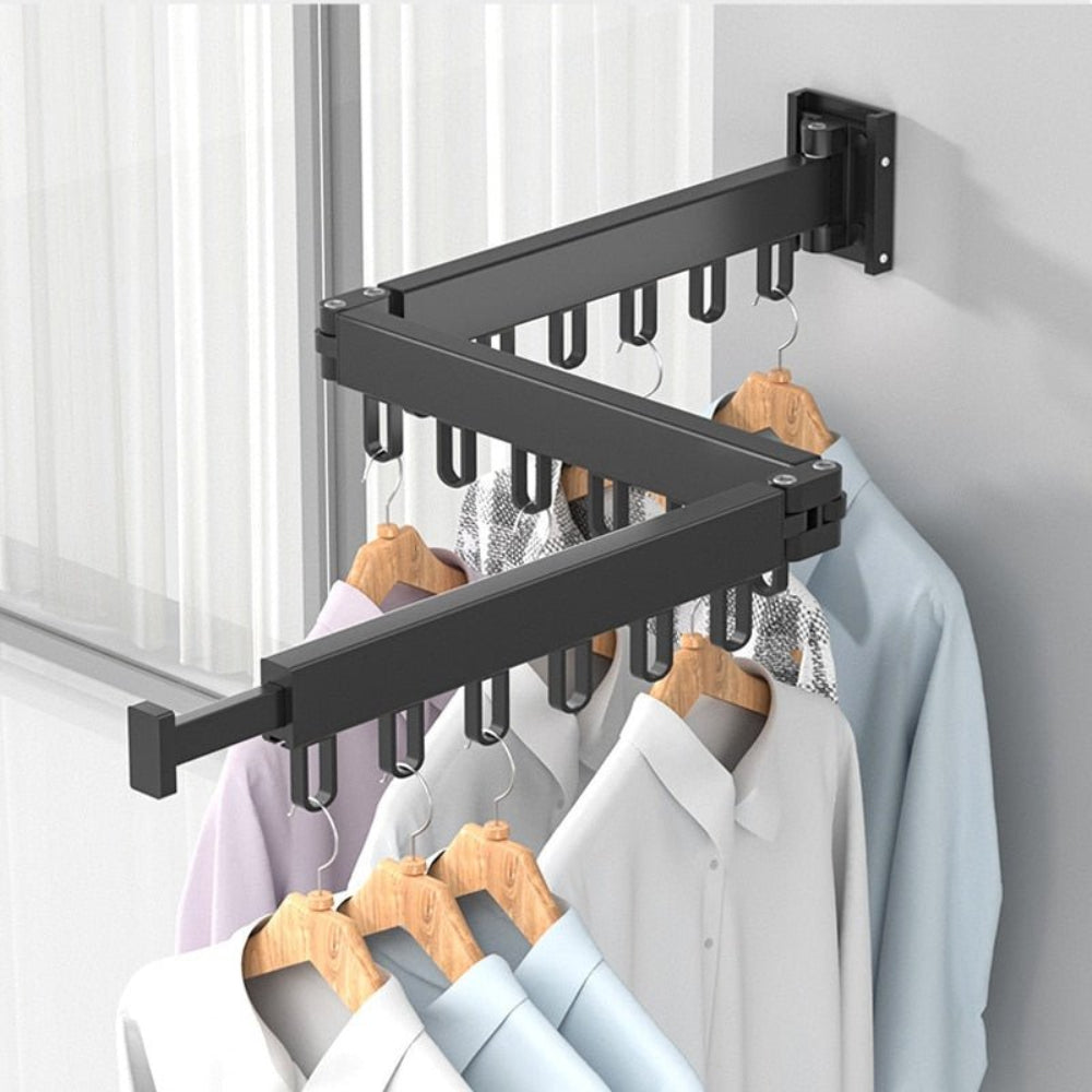 Space-Saving Wall Clothes Hanger Foldable Indoor Drying Solution