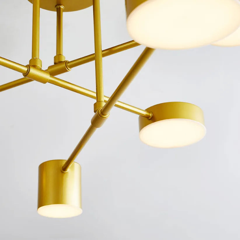 Modern 6 Lights Living Room Ceiling Light with Adjustable Colour Modes