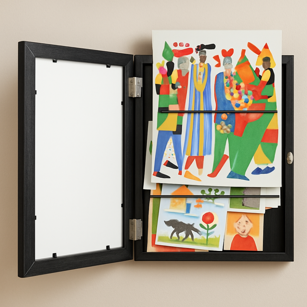 Kids Wall Art Storage Frame Display & Organise Up to 150 Drawings