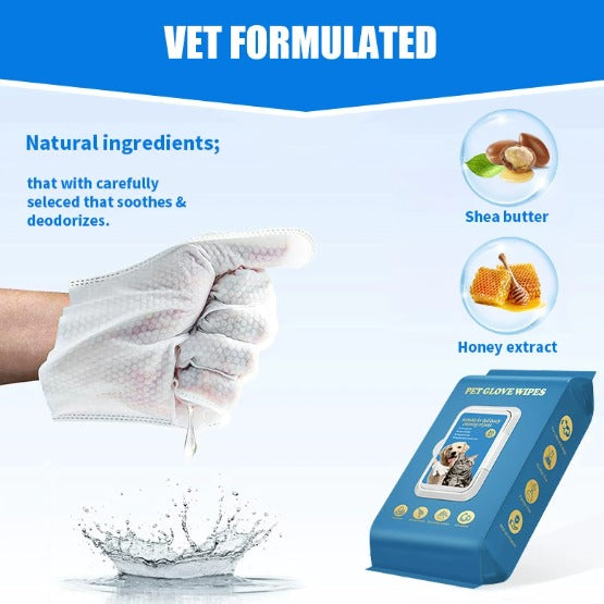 Pet Cleaning Gloves Fast & Gentle Wipes for Everyday Hygiene
