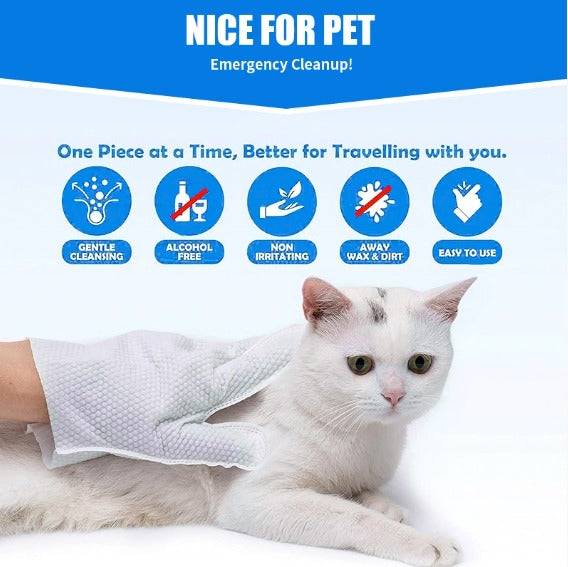 Pet Cleaning Gloves Fast & Gentle Wipes for Everyday Hygiene