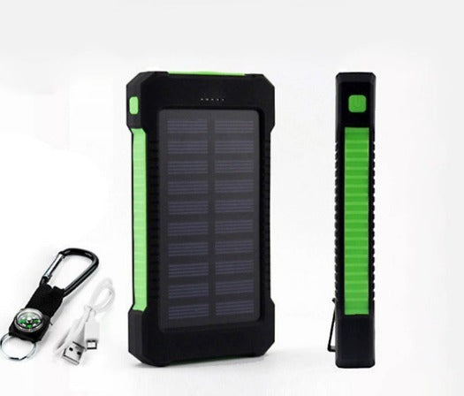 20000mAh Solar Power Bank Waterproof Portable Dual-USB Charger