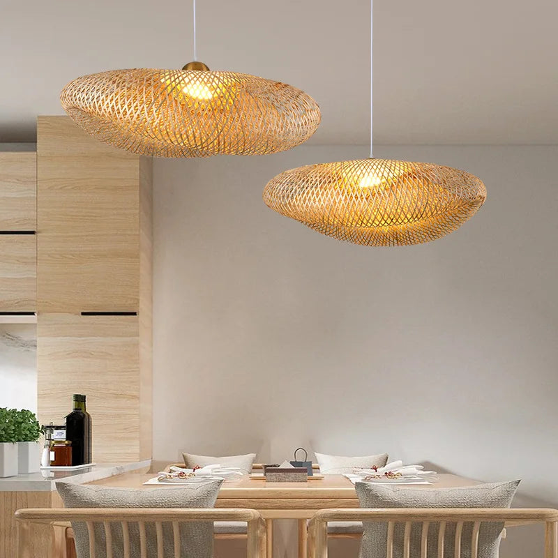 Boho bloei handgemaakte rotan hanglamp