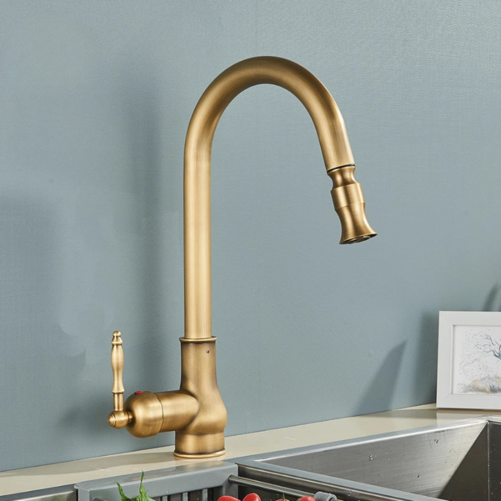 Vintage Style Antique Brass Kitchen Faucet