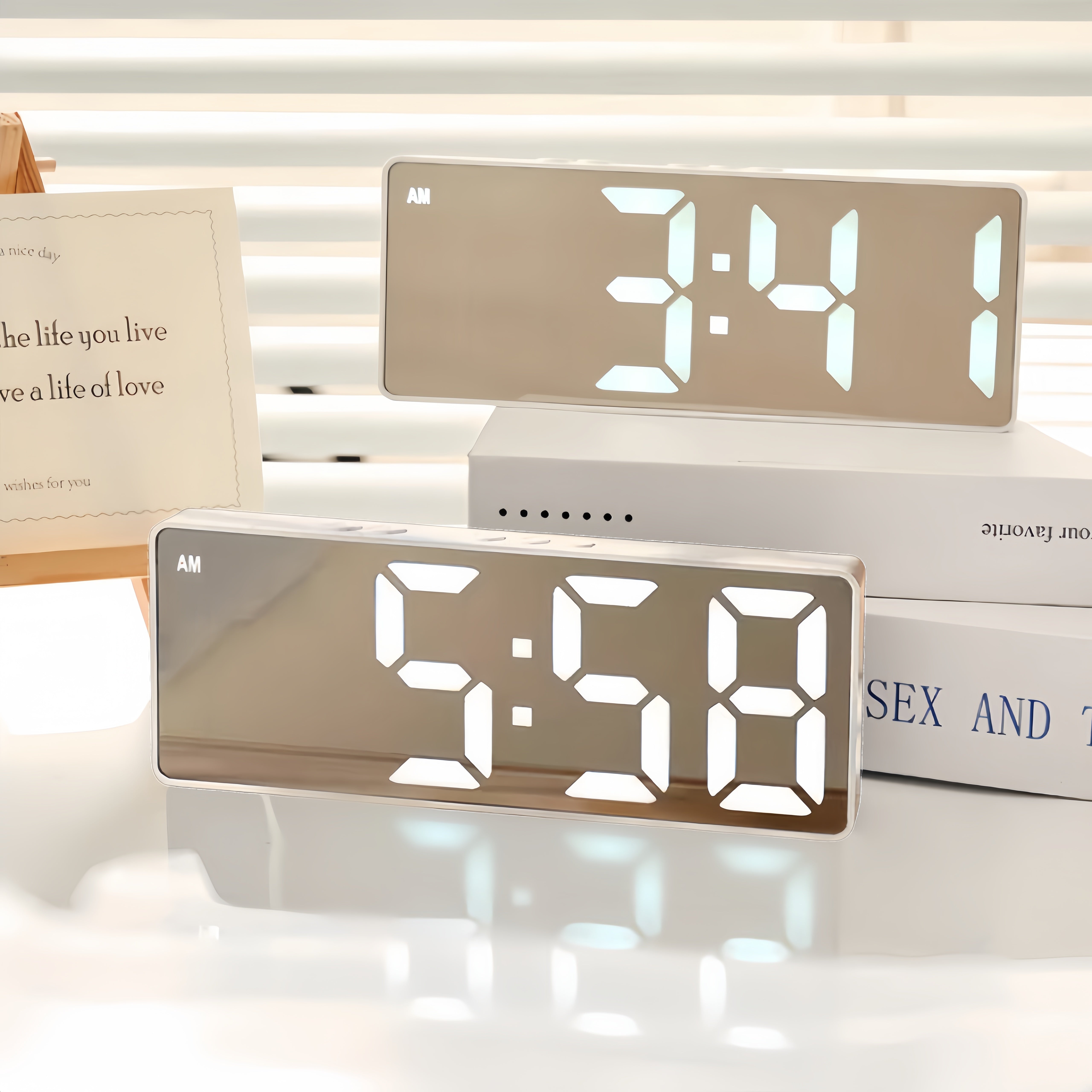 LED Sunrise Alarm Clock Adjustable Brightness & Snooze Function