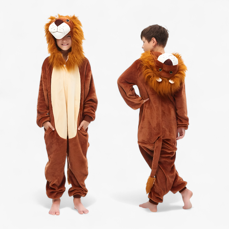 Kids Lion Costume Cute 3D Hooded Animal Outfit