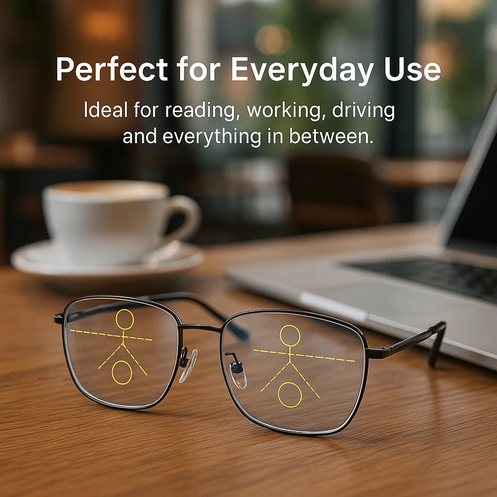 Unisex Vision Glasses All-In-One Progressive Reading and Distance Clarity