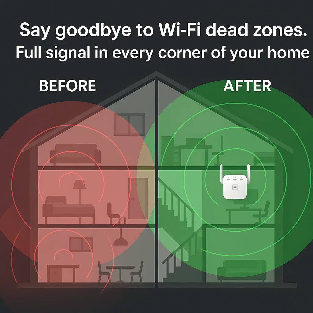 5G WiFi Extender Dual-Band Signal Extender for Full Home Coverage