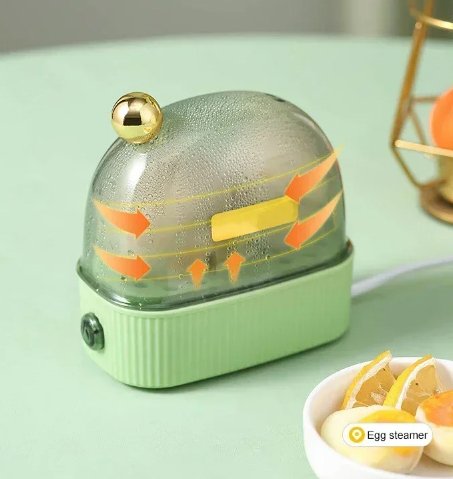 Compact Electric Egg Cooker Fast Auto Power Off Egg Boiler for Home & Travel