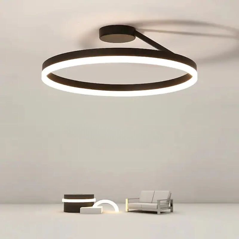 Contemporary Ring LED Ceiling Light Stylish and Adjustable Brightness