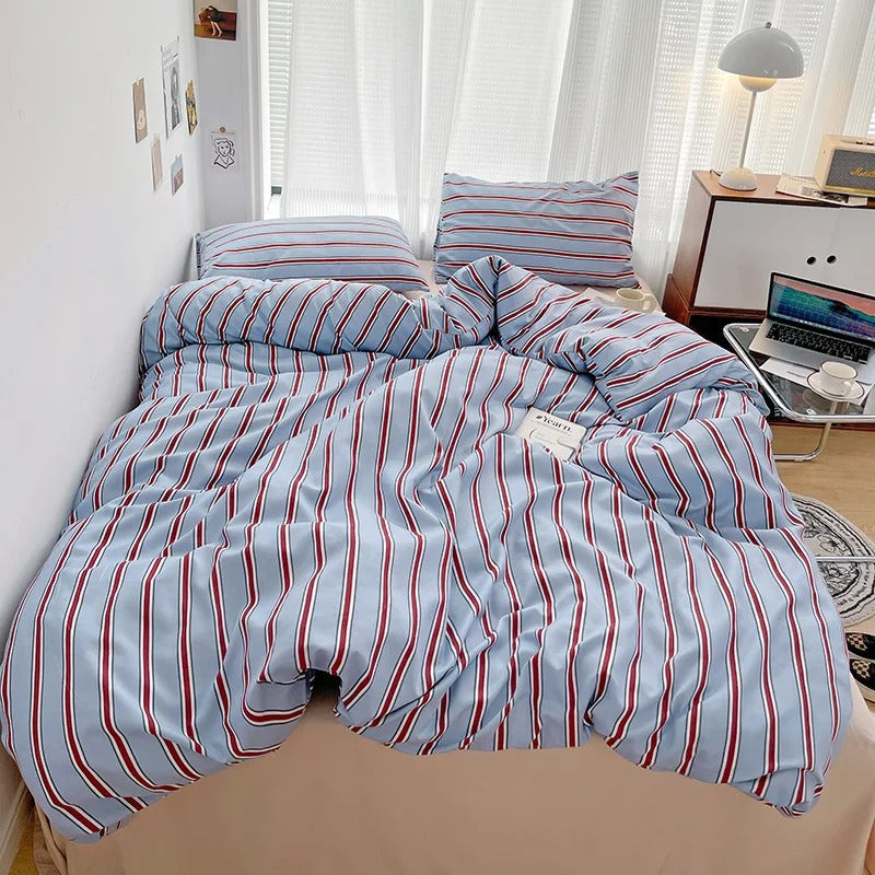 Timeless Striped Bed Set Complete Duvet & Pillowcase Collection