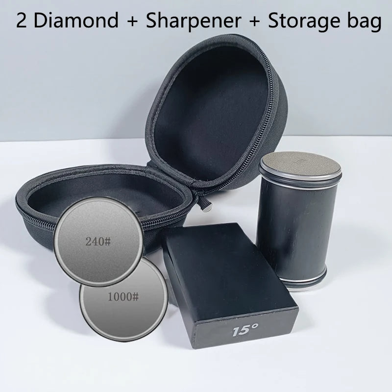 2-in-1 Rolling Knife Sharpener Dual-Angle Edge Tool with Magnetic Knife Holder