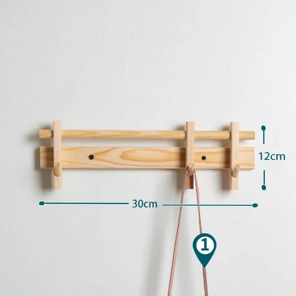 Modern Wall Rack Adjustable Hook Organizer for Hallway or Living Room