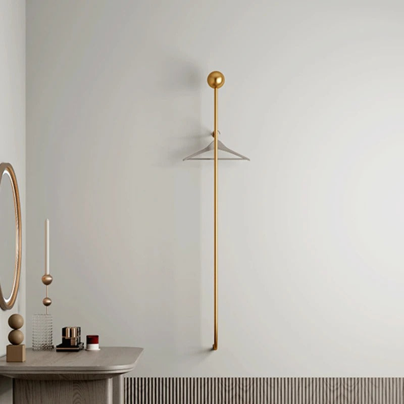 Stylish Wall Clothes Rack Elegant Gold Organizer with 6 Hooks