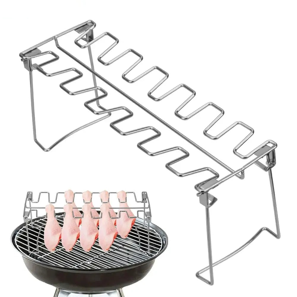 Grill Chicken Leg Holder Space-Saving BBQ Rack for Perfect Cooking