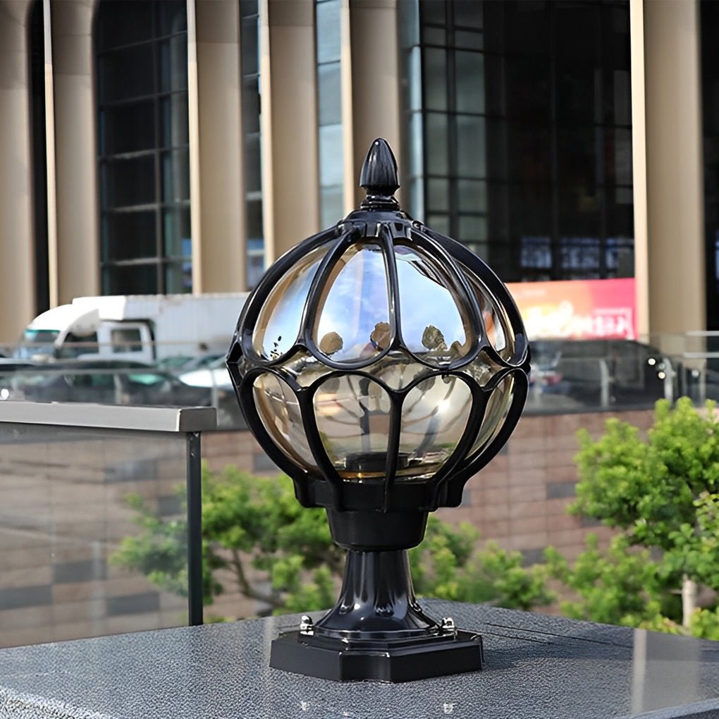 Outdoor Glass Globe Vintage Post Light