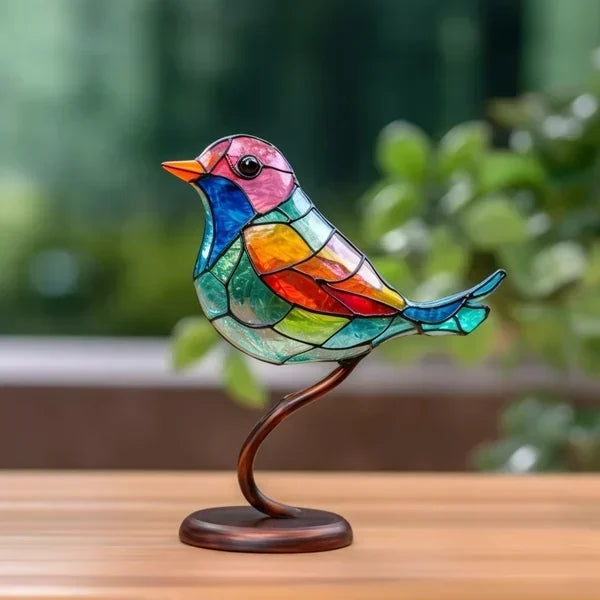 Coloured Glass Bird Figurines Stylish Decorative Home Accents