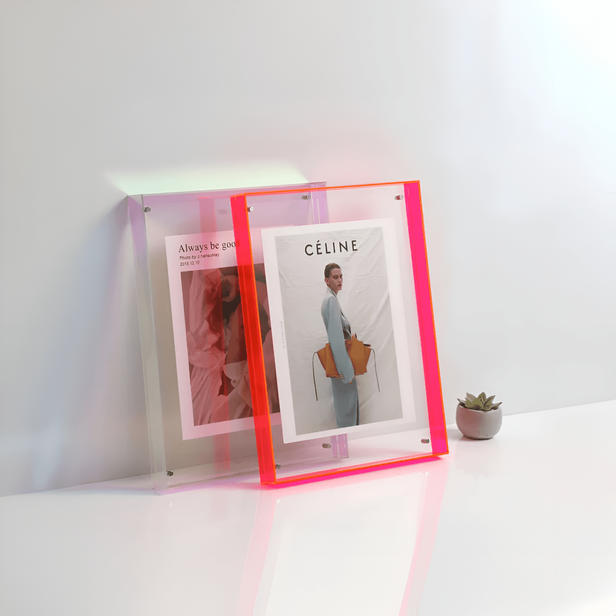Coloured Transparent Acrylic Photo Frame Modern Minimalist Display Frame
