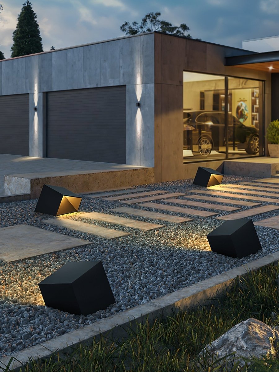 Luno Solar LED Buitenlamp in Kubusvormig Design