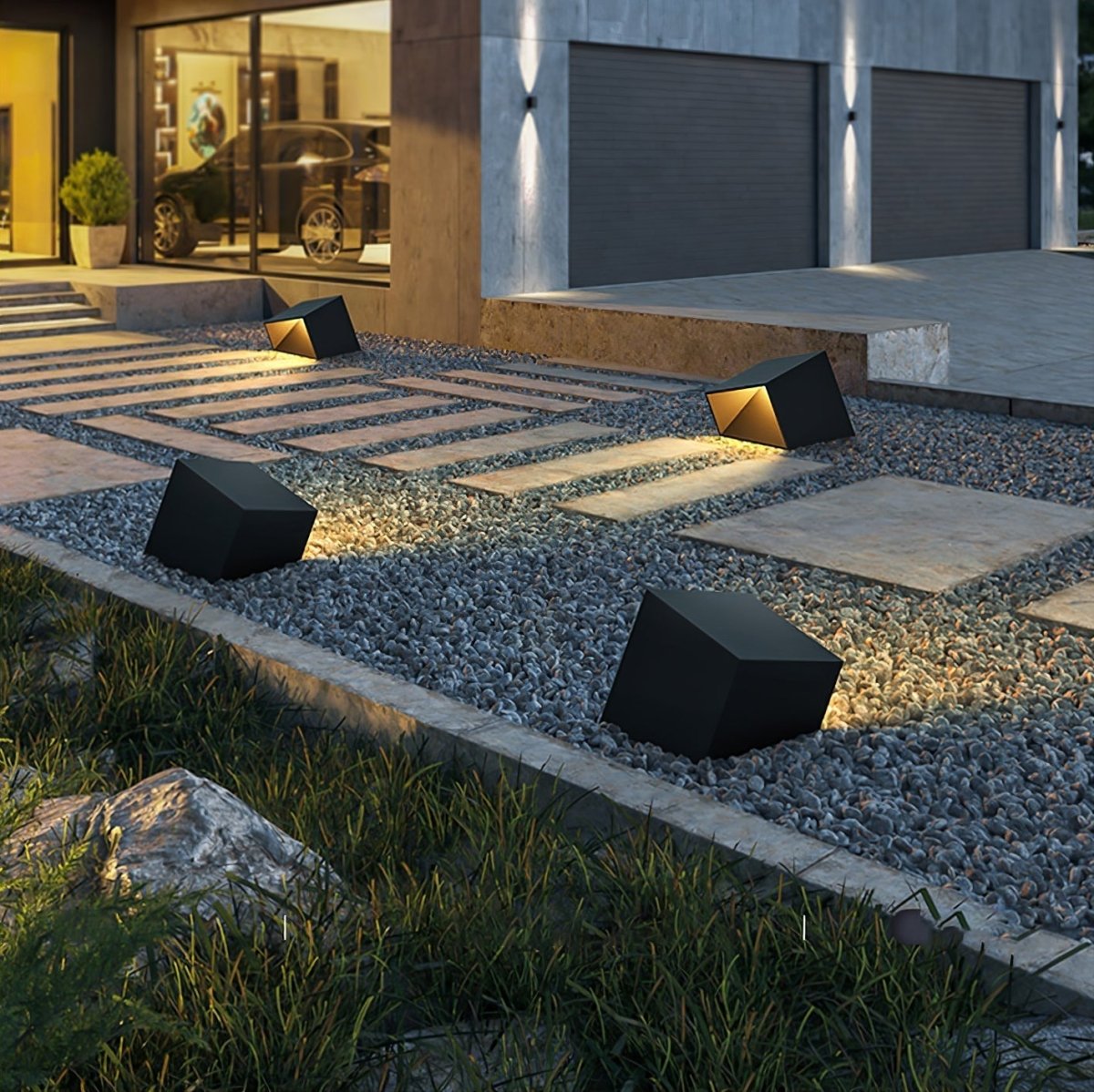 Luno Solar LED Buitenlamp in Kubusvormig Design