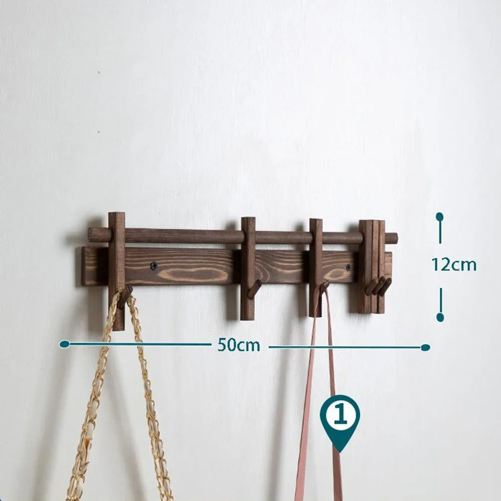 Modern Wall Rack Adjustable Hook Organizer for Hallway or Living Room