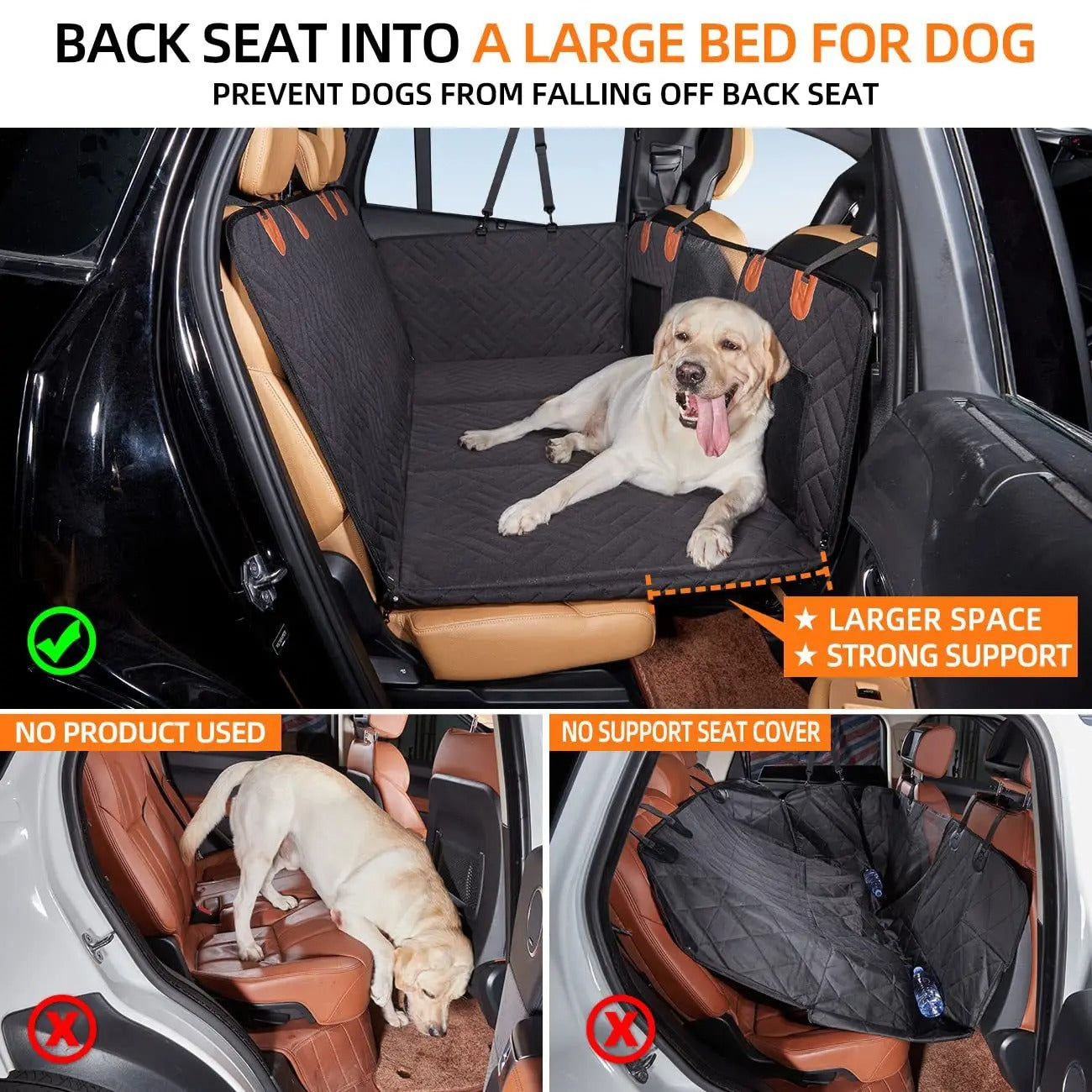 Dog Car Seat Extender Backseat Bridge for Safe and Clean Rides