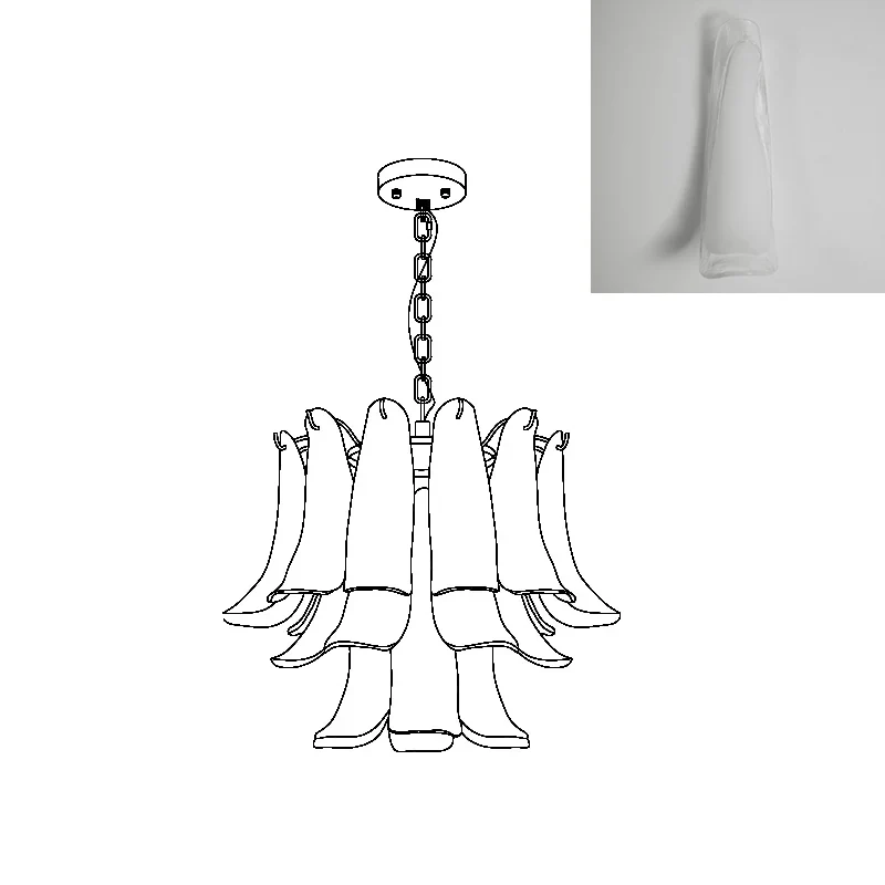 Vintage Statement Metal Glass Mid-Century Retro Glass Chandeliers
