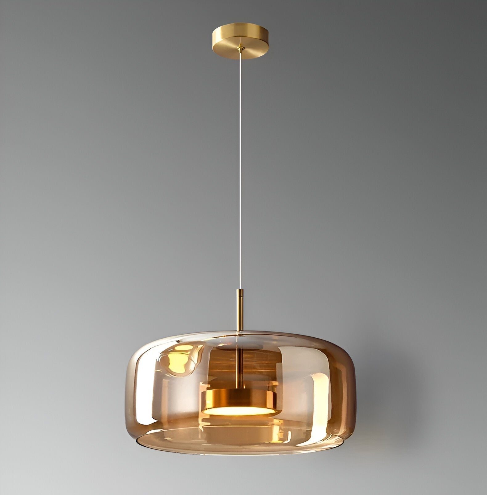 Retro Modern Glass LED Pendant Light Hand-Blown Trio with Adjustable Cord