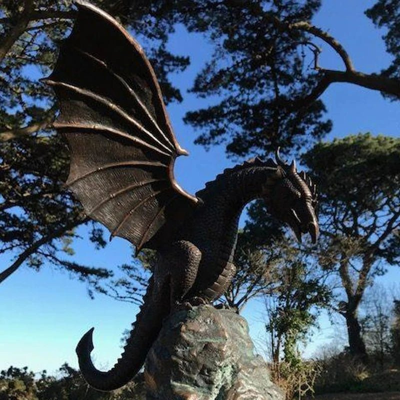 Mythical Dragon Fountain Statue Enchanting Garden Centerpiece