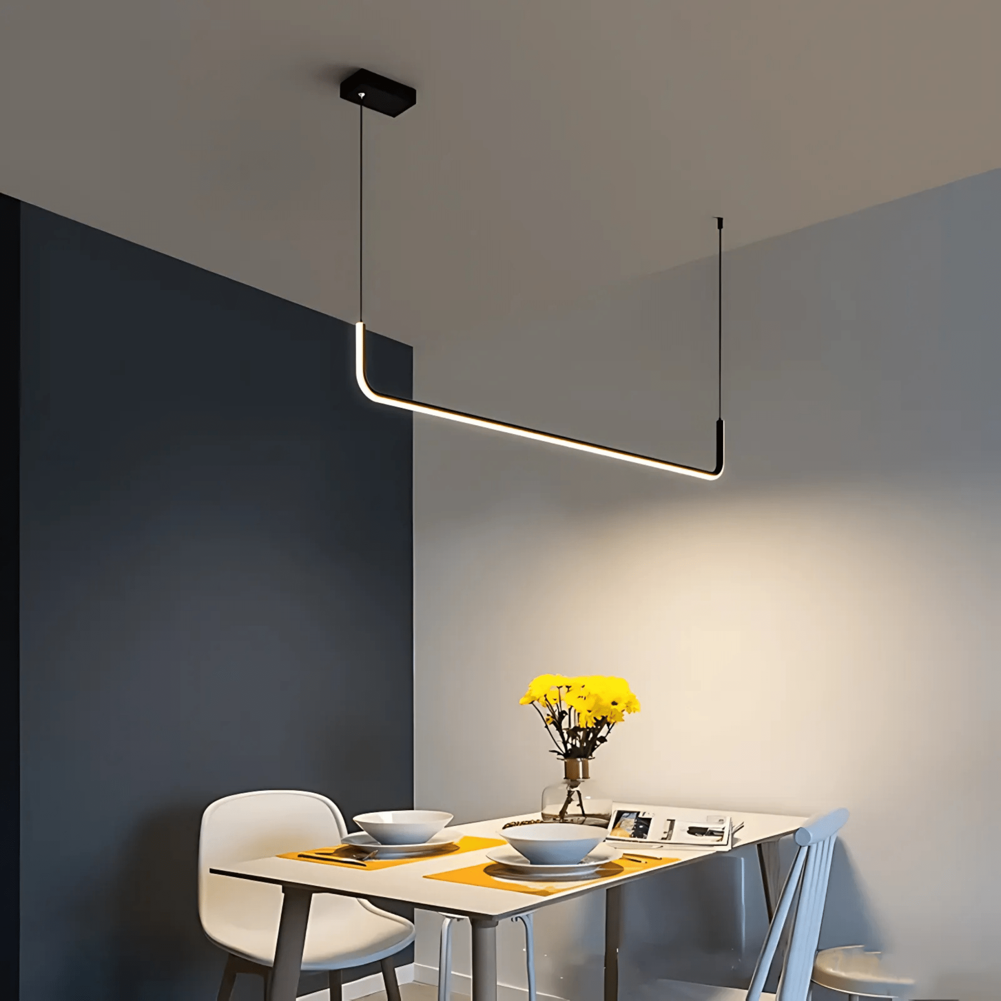Sleek Modern Pendant Light Adjustable LED for Kitchen & Dining