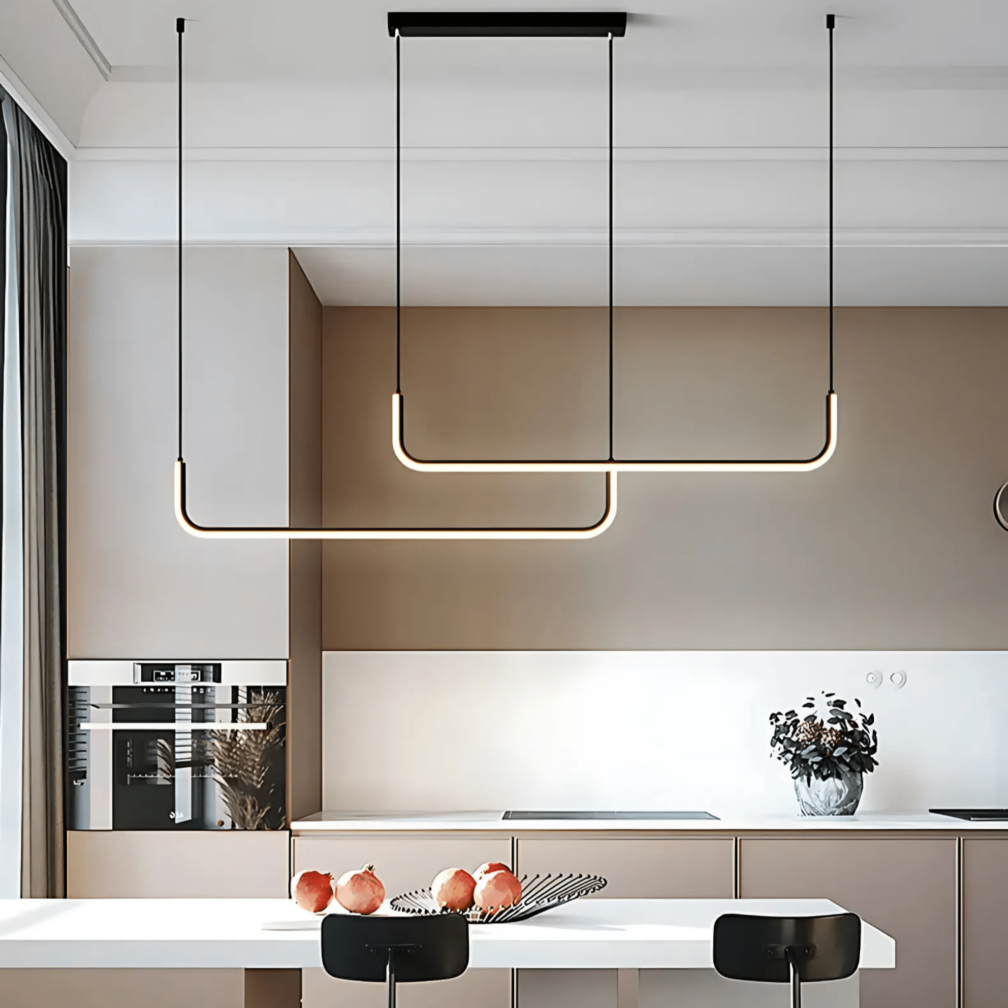 Sleek Modern Pendant Light Adjustable LED for Kitchen & Dining
