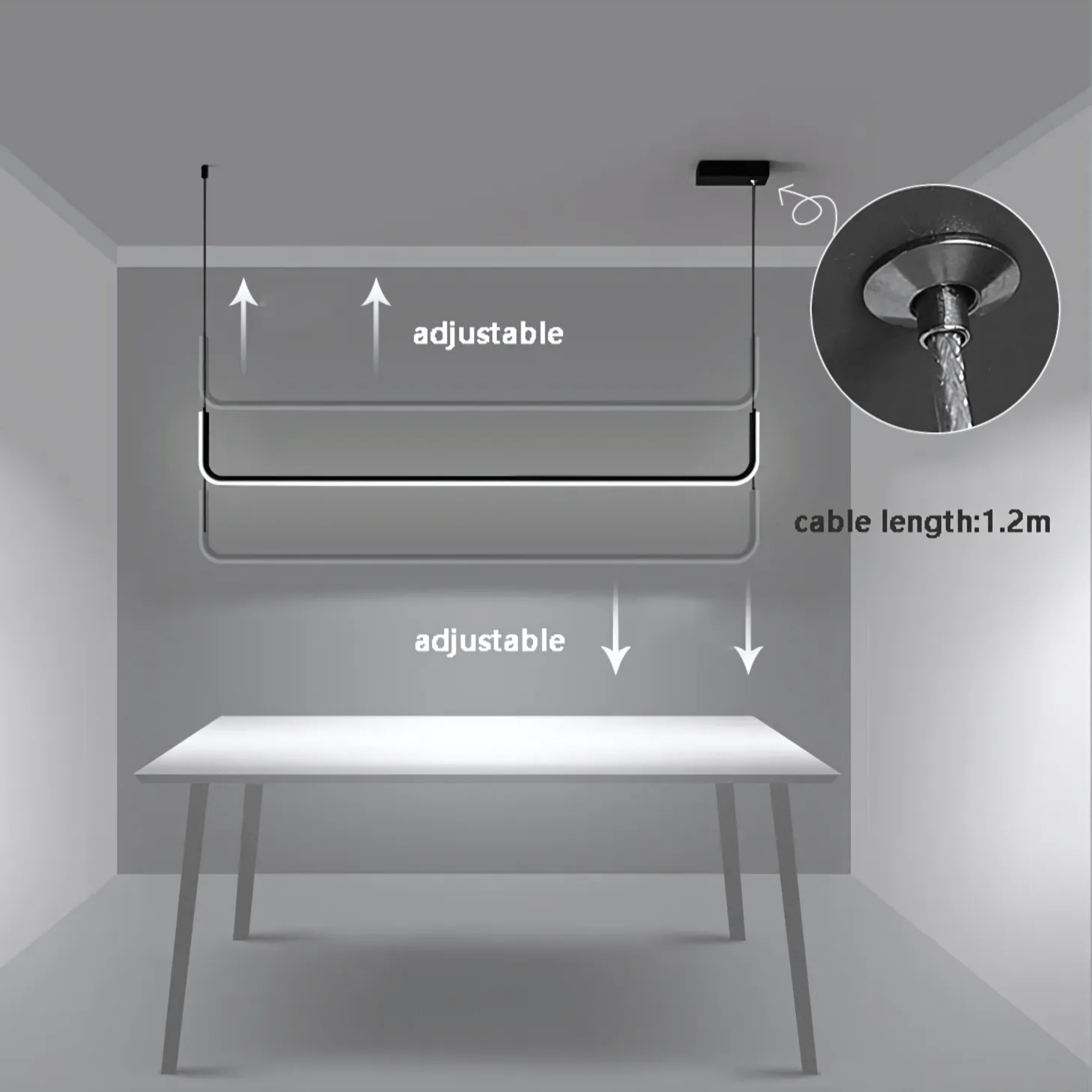 Sleek Modern Pendant Light Adjustable LED for Kitchen & Dining