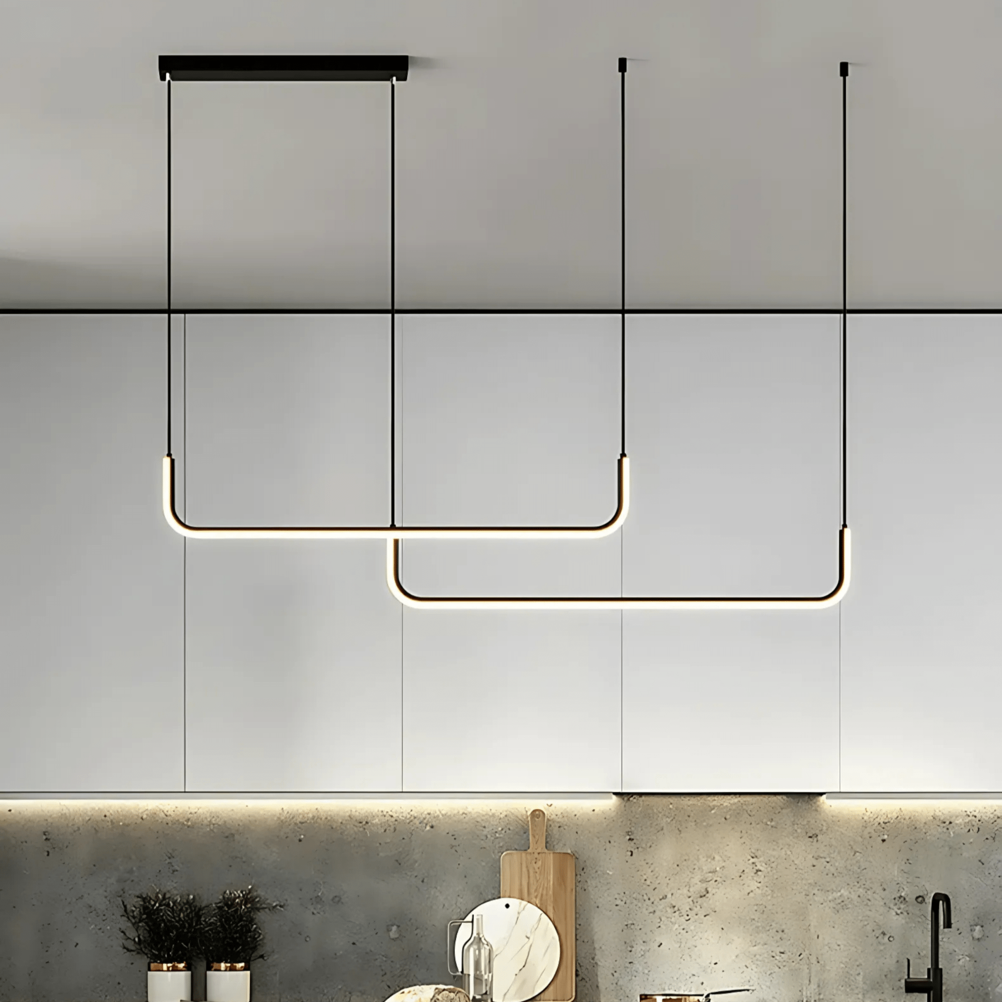 Sleek Modern Pendant Light Adjustable LED for Kitchen & Dining