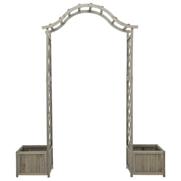 Houten Rozenboog met Plantenbakken