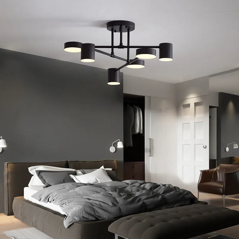 Modern 6 Lights Living Room Ceiling Light with Adjustable Colour Modes