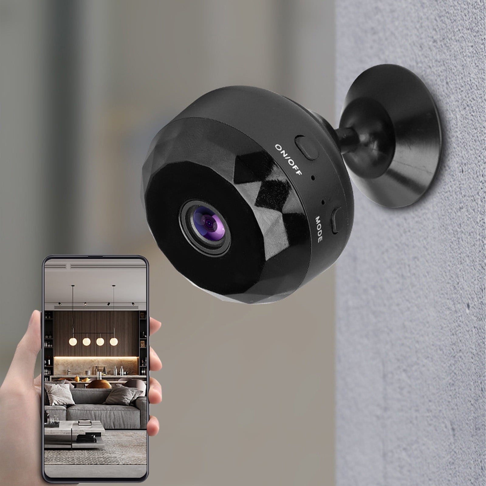 Mini wifi security camera with night vision and sd card storage