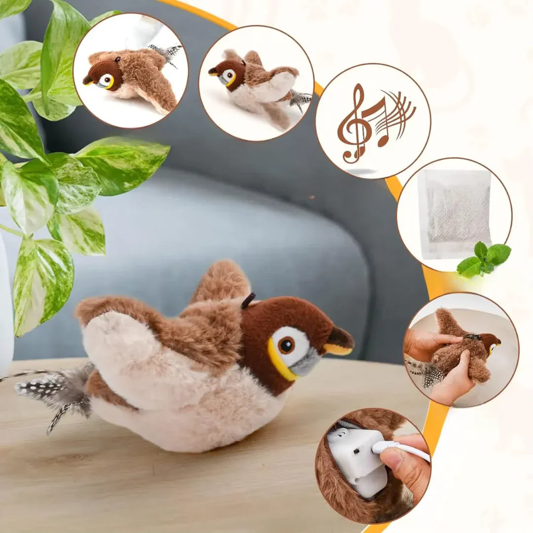 Interactive Bird Toy for Cats Realistic Flapping Motion Keeps Pets Engaged