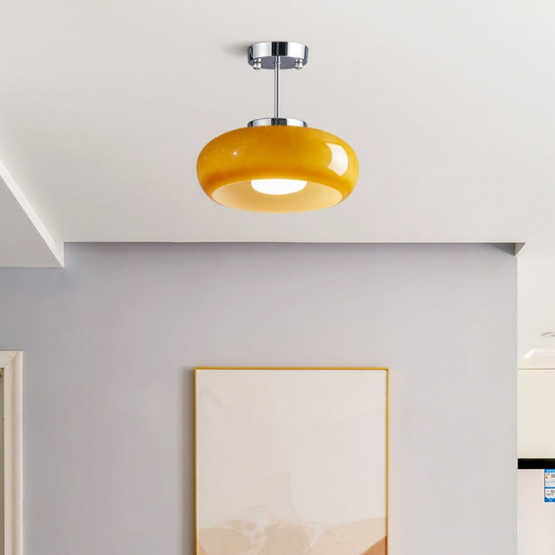Modern Warm Tinted Round Ceiling Light for Living Room and Bedroom