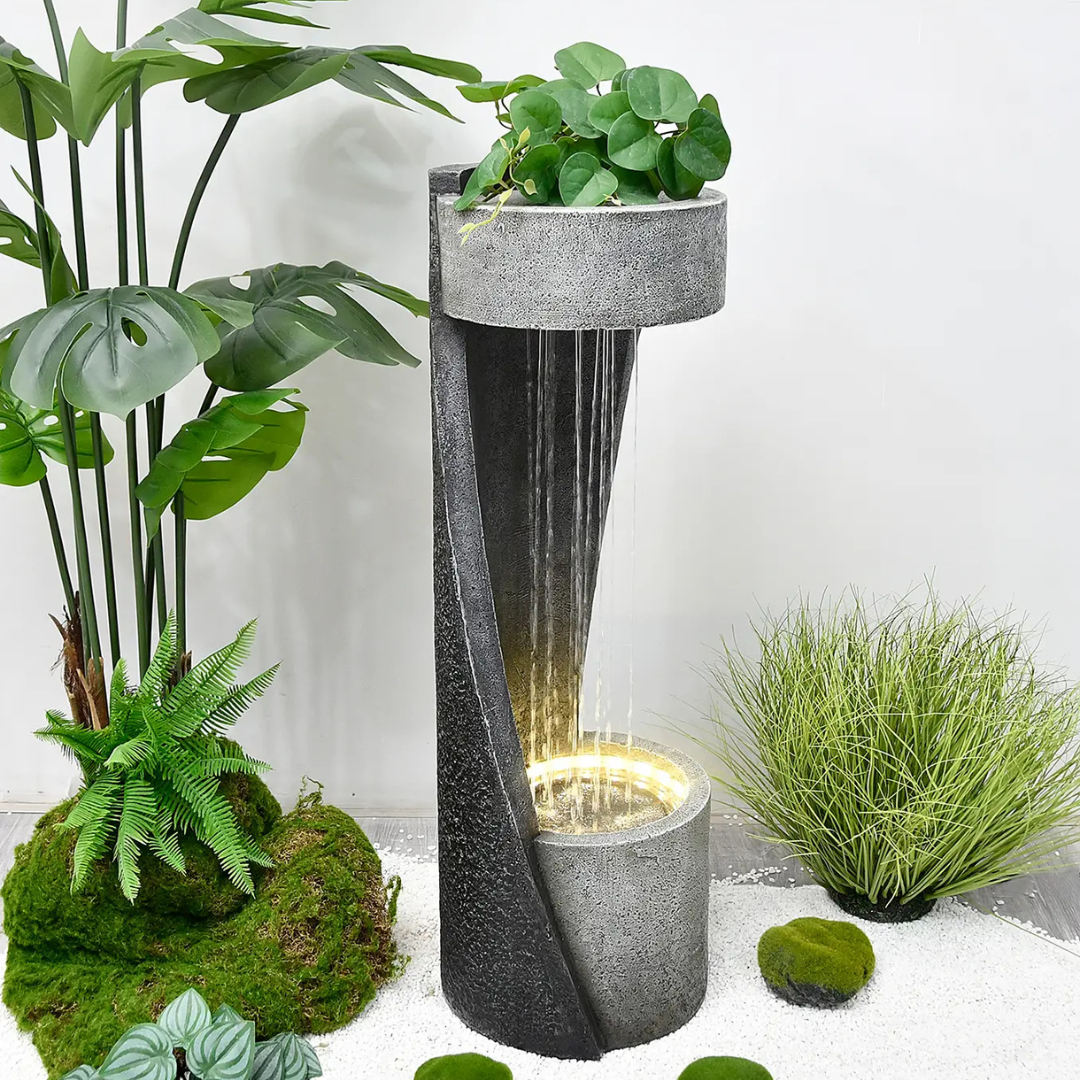 Zelos Decoratieve Waterval Fontein met Plantenschaal