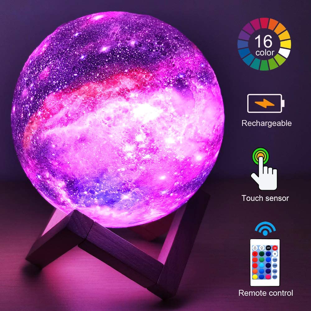 Galaxy Moon Night Light 3D Lunar Glow with Remote Control