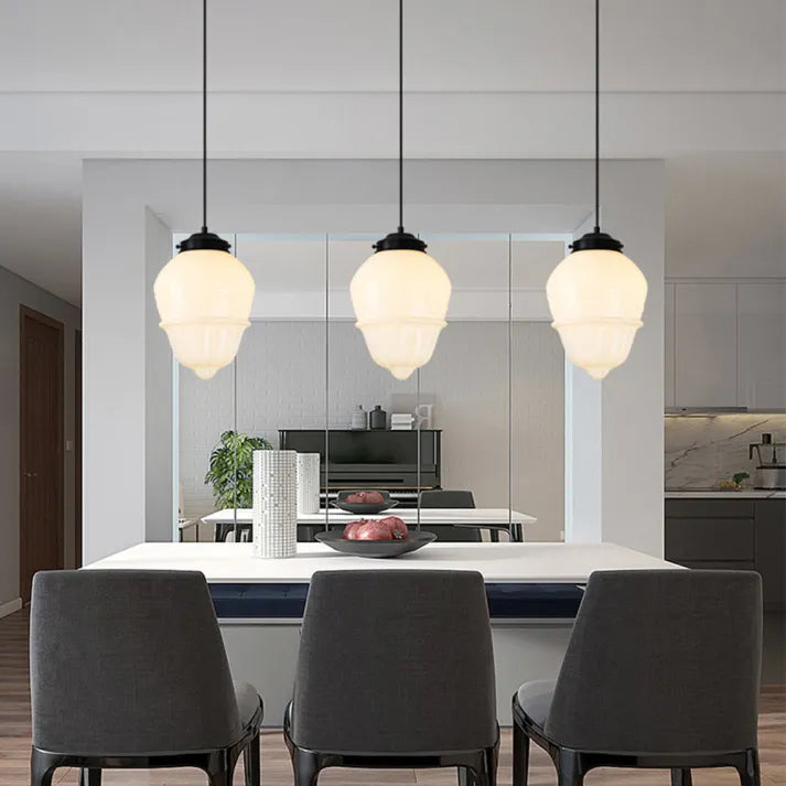 Stylish Pendant Light with Geometric Frosted Glass Style