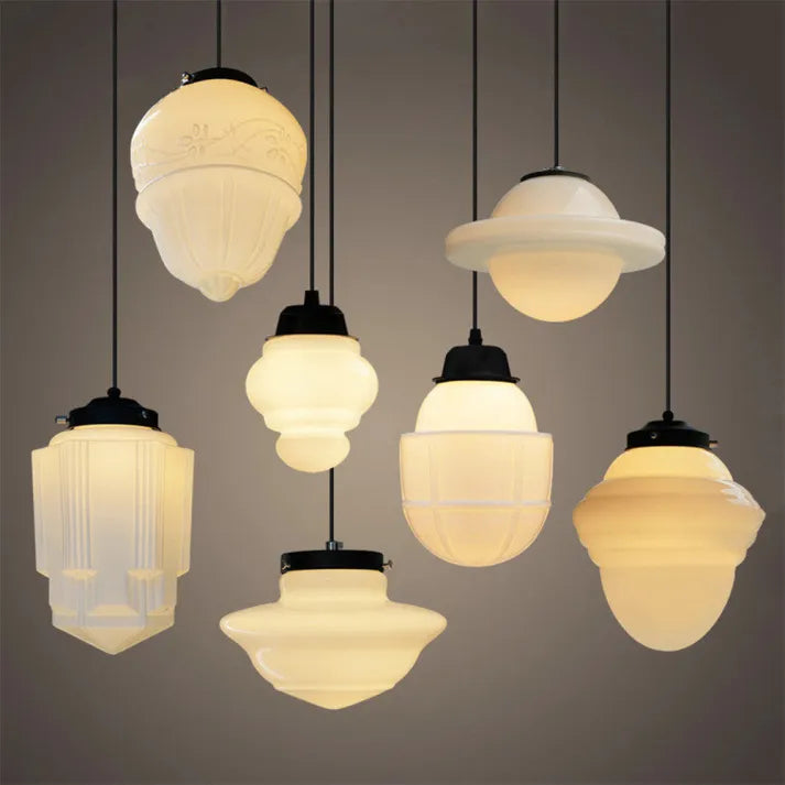 Stylish Pendant Light with Geometric Frosted Glass Style