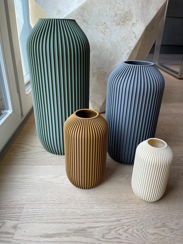Ribbelvaas van bioplastic in 3D-printen