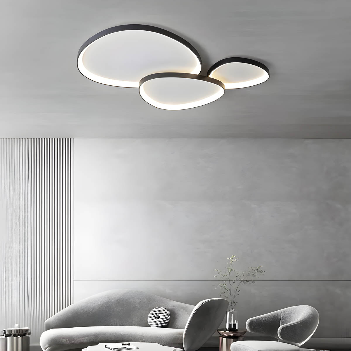 Modern Glass Ceiling Light in Taupe LED Light Fixture in Multiple Sizes