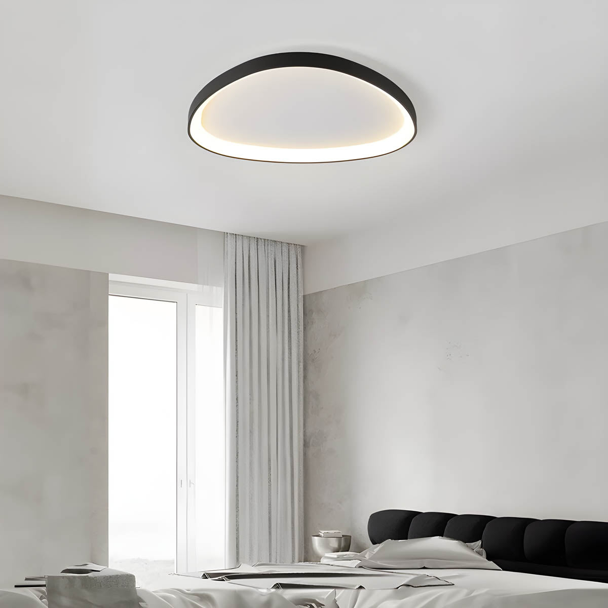 Modern Glass Ceiling Light in Taupe LED Light Fixture in Multiple Sizes