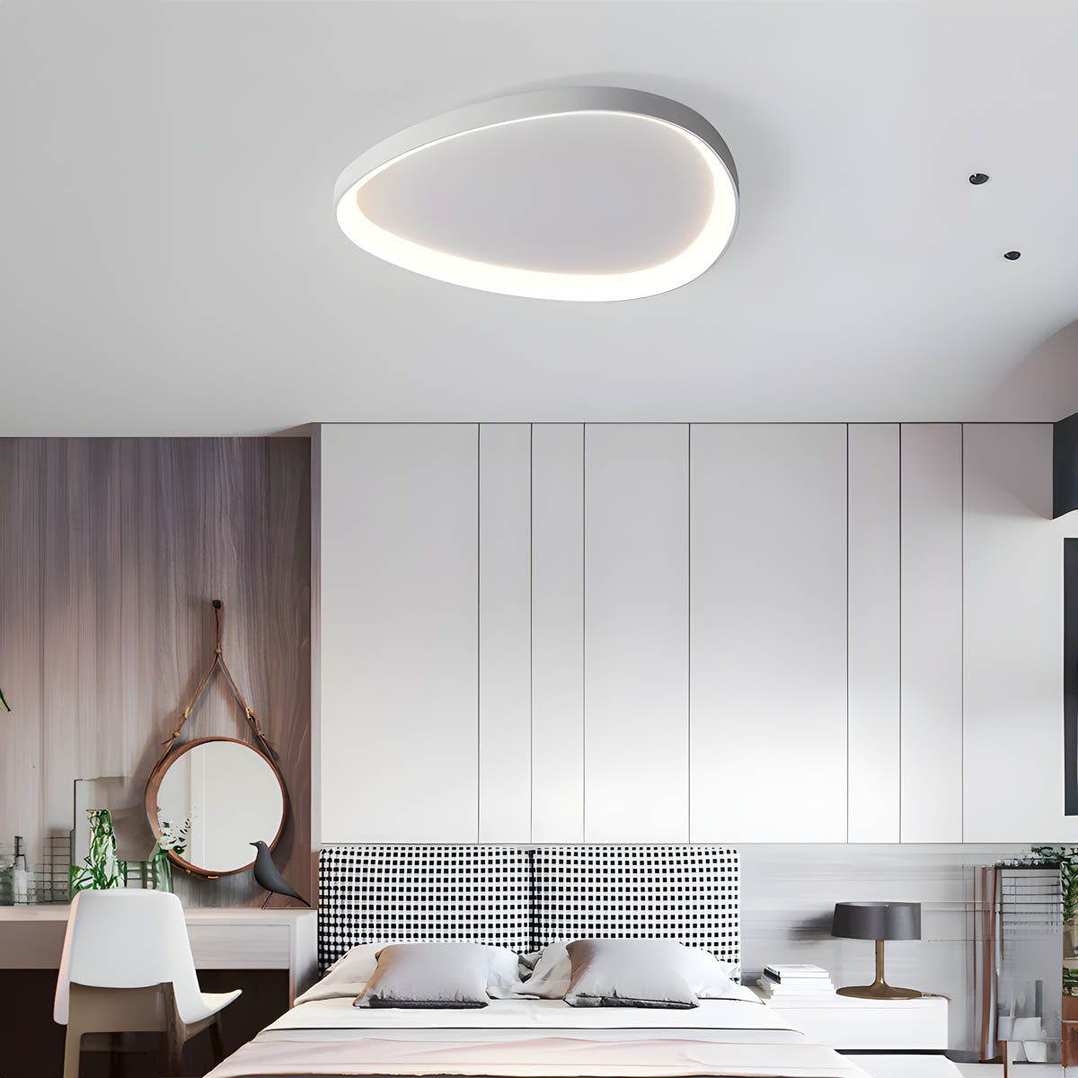 Modern Glass Ceiling Light in Taupe LED Light Fixture in Multiple Sizes